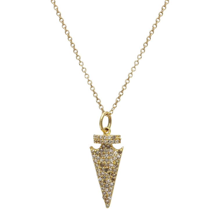 Pavé Diamond Shield Necklace-Dana Lyn