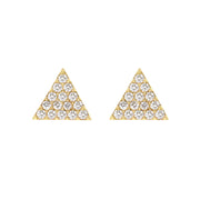 Small Triangle Pavé Diamond Stud Earrings-Dana Lyn