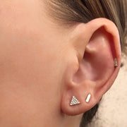Small Triangle Pavé Diamond Stud Earrings-Dana Lyn