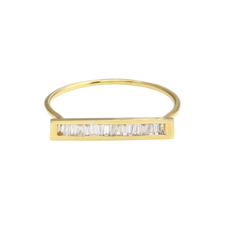 Petite Baguette Diamond Bar Ring