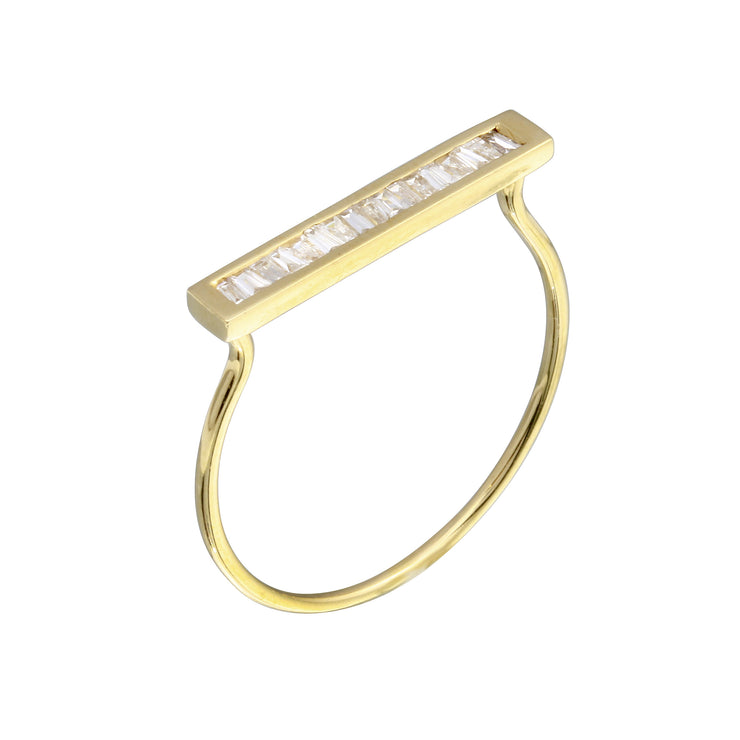 Petite Baguette Diamond Bar Ring