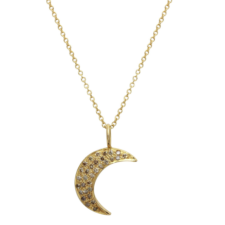 18K Diamond Moon Necklace-Dana Lyn