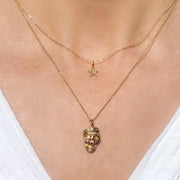 18K Gold and Diamond Skull Necklace-Dana Lyn