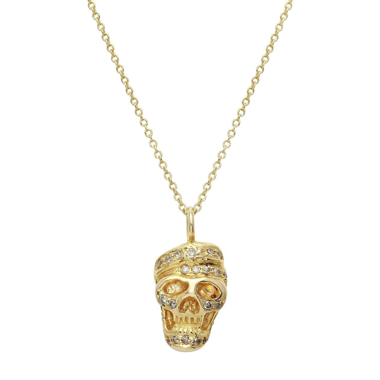 18K Gold and Diamond Skull Necklace-Dana Lyn