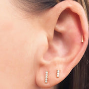 3 Diamond Bar Stud Earrings-Dana Lyn