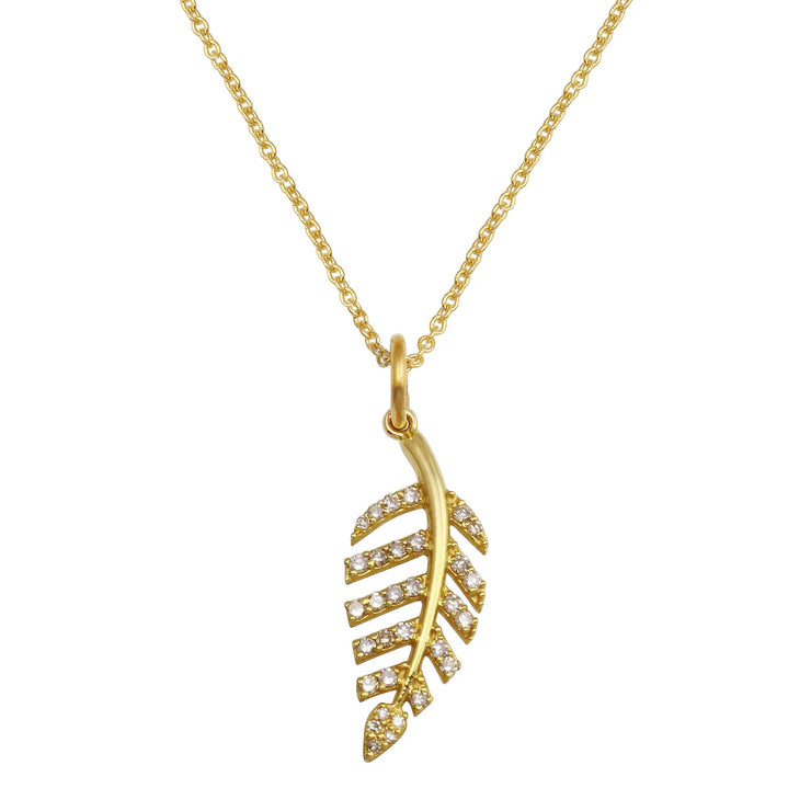 Diamond Leaf Necklace-Dana Lyn