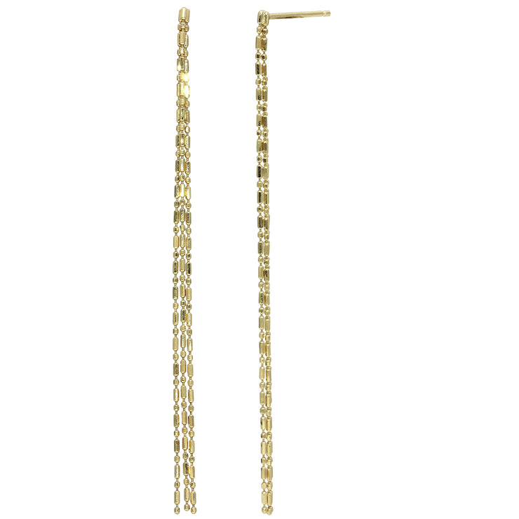 Gold Bead Chain Earrings-Dana Lyn