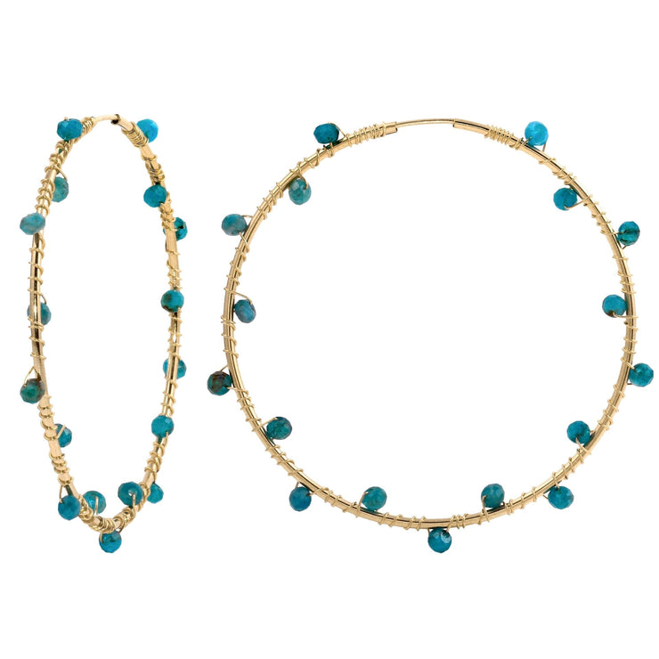 Gold Filled Hoops with Apatite-Dana Lyn