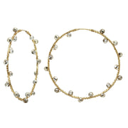 Gold Filled Hoops with Silver Pyrite-Dana Lyn