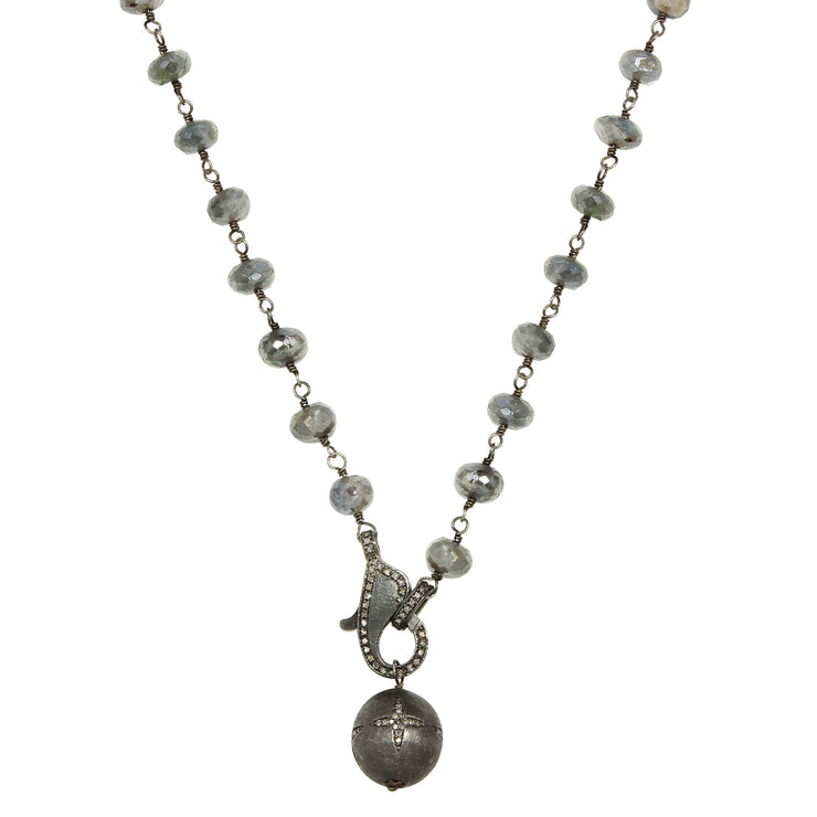 Labradorite and Diamond Bead Necklace-Dana Lyn