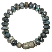 Labradorite Bracelet with Pavé Diamond Nugget and Ball-Dana Lyn
