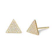 Large Triangle Pavé Diamond Stud Earrings-Dana Lyn