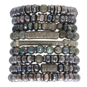 Moonstone Bracelet with Pavé Diamond Beads-Dana Lyn