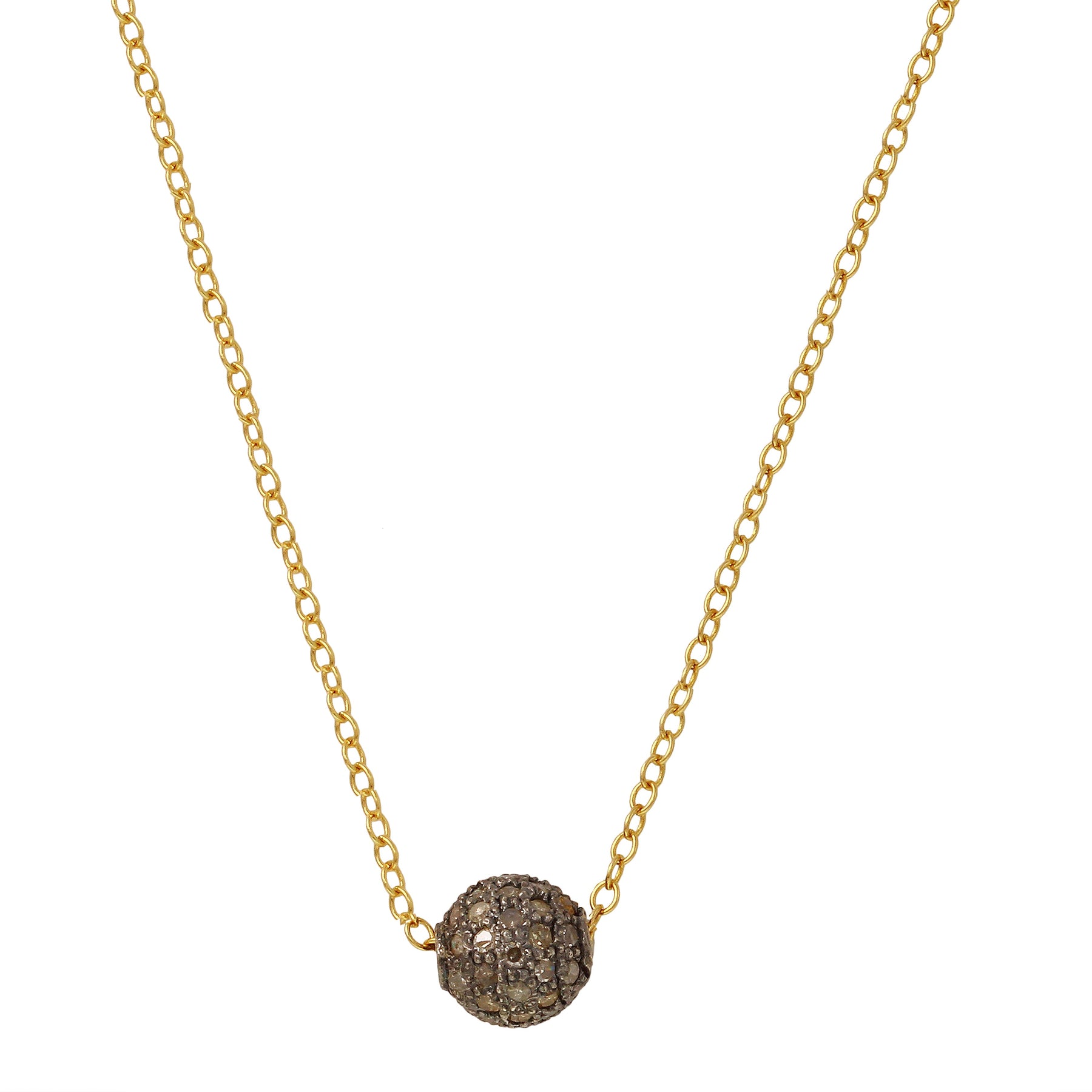 14kt Diamond Ball Necklace– MATEO